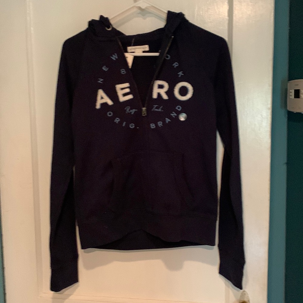 Aeropostale NWT Zip UP Hoodie Navy Blue